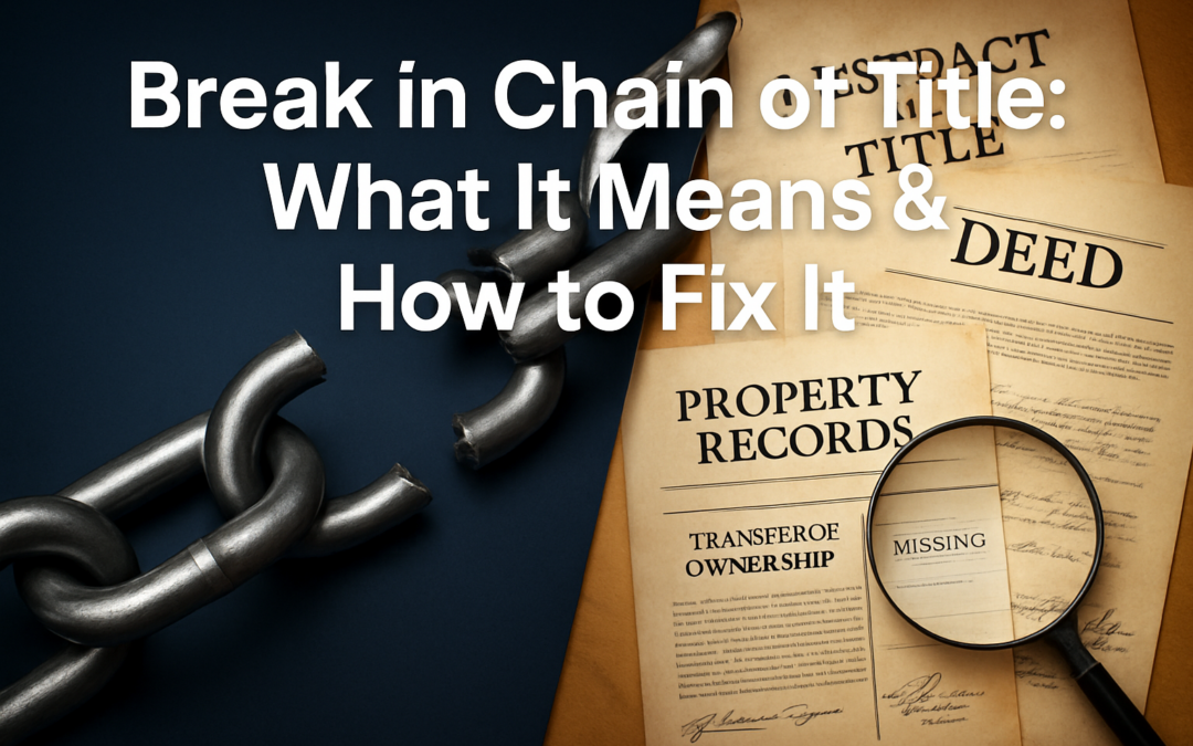 Break in Chain of Title: What It Means & How to Fix It