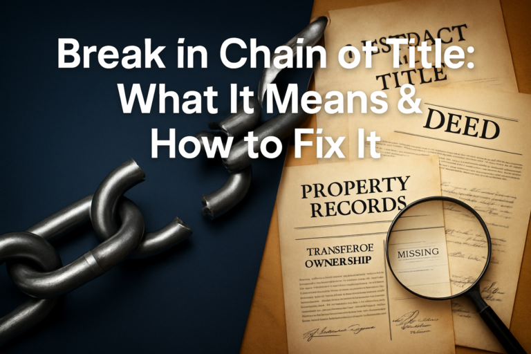 Break in Chain of Title: What It Means & How to Fix It