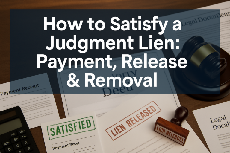 How to Satisfy a Judgment Lien: Payment, Release & Removal